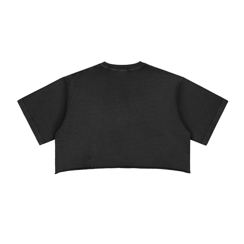 Women Reckless Snow Washed Raw Edge Crop Top