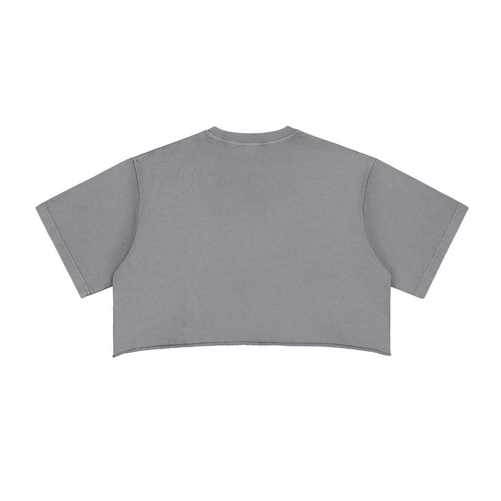 Women Reckless Snow Washed Raw Edge Crop Top
