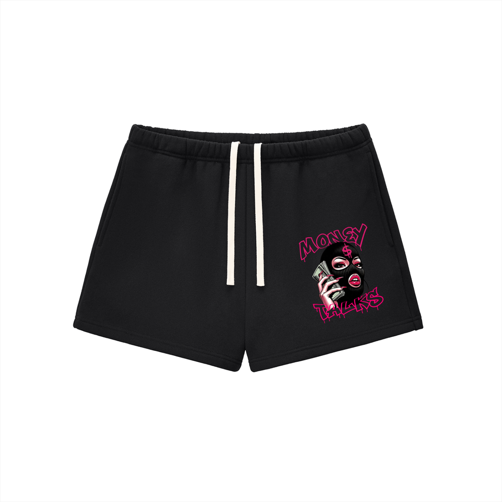 Women Money Talks Essential Fleece Drawstring Sweatshorts