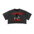 Women Reckless Snow Washed Raw Edge Crop Top