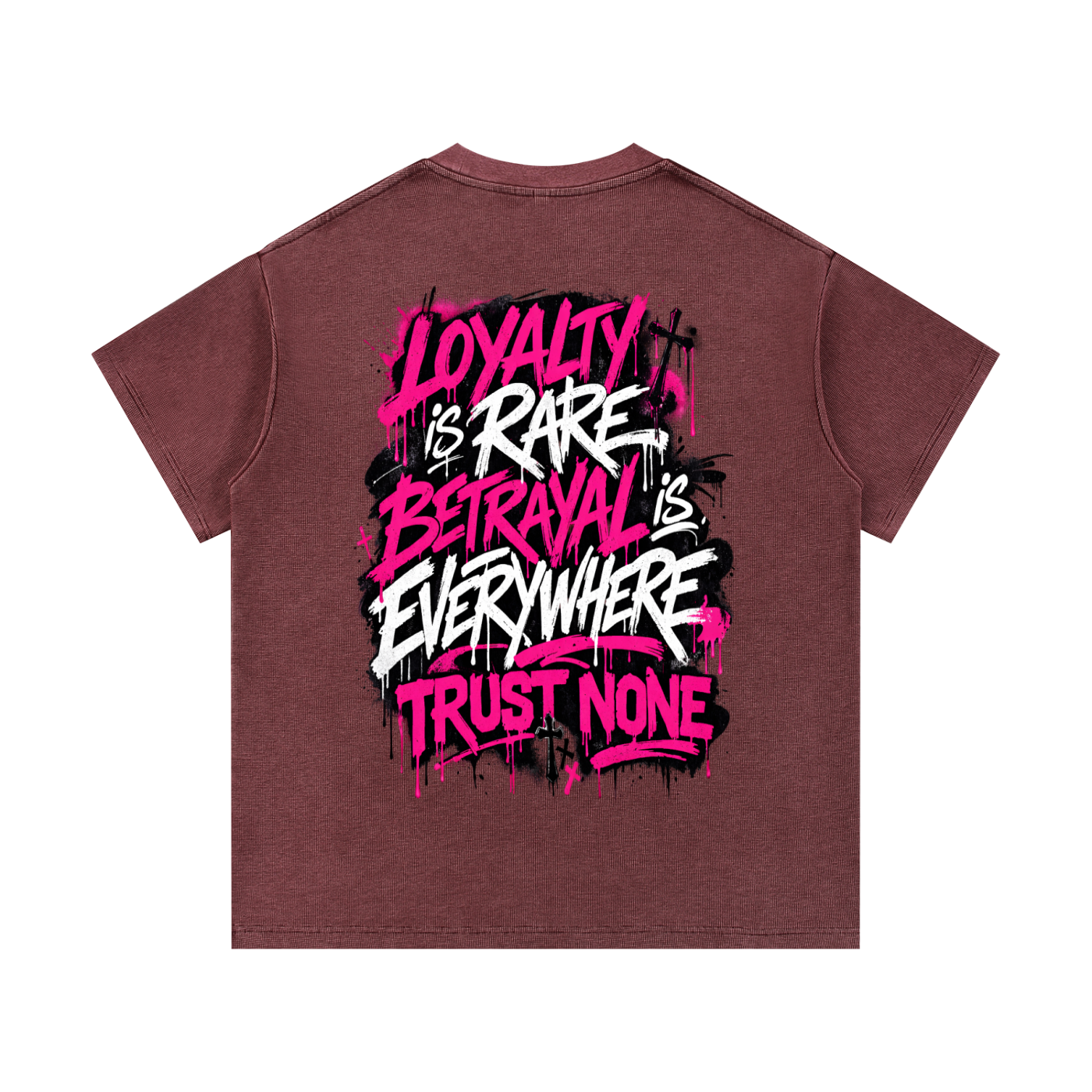 Trust None Mineral Wash Waffle Knit T-Shirt