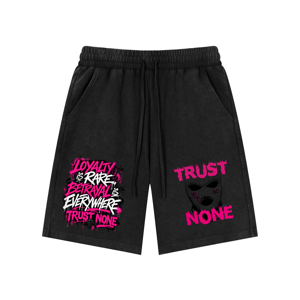 Trust None Mineral Wash Waffle Knit Shorts