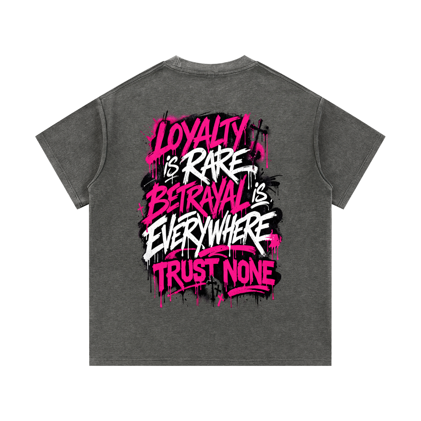 Trust None Mineral Wash Waffle Knit T-Shirt