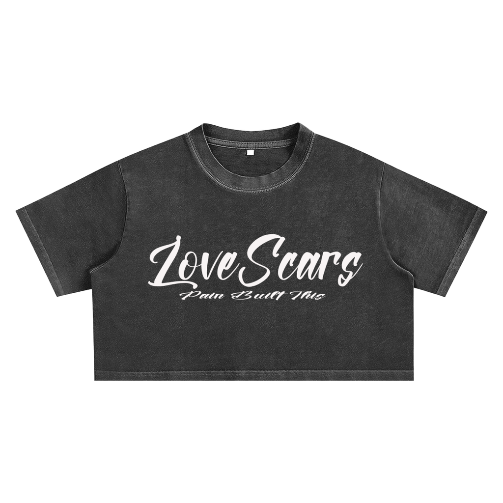 Women LoveScars Snow Washed Crop Top